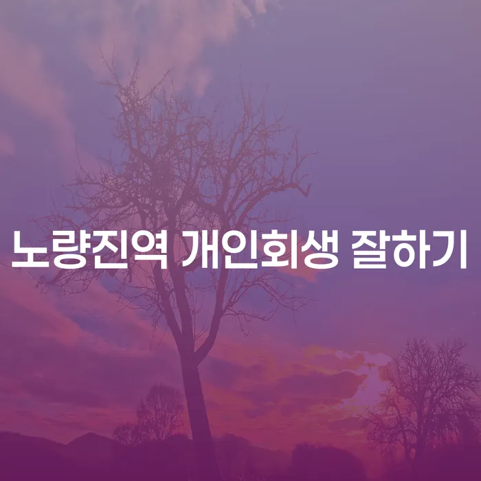 노량진역 개인회생 잘하기