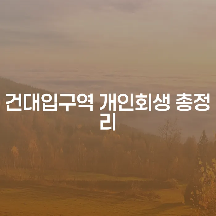 건대입구역 개인회생 총정리