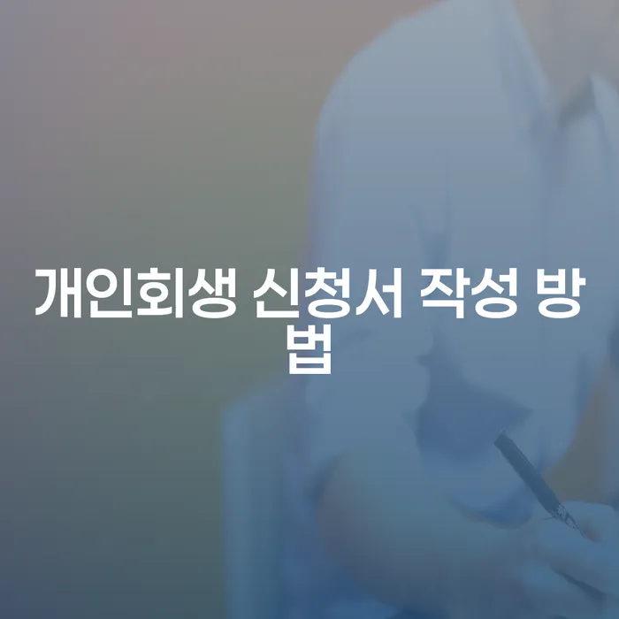 개인회생 신청서 어떻게 작성해야 할까요?