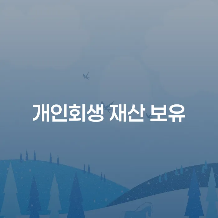 개인회생, 재산을 보유하면서도 가능한가요?